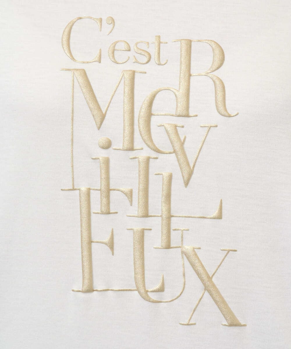 PHKGD16180 GEORGES RECH(小さいサイズ)(メゾン ドゥ サンク) メタリックロゴプリント5分袖カットソー ブルー