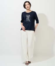 PHKGD16180 GEORGES RECH(小さいサイズ)(メゾン ドゥ サンク) メタリックロゴプリント5分袖カットソー ブルー