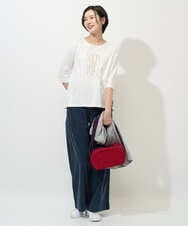 PHKGD16180 GEORGES RECH(小さいサイズ)(メゾン ドゥ サンク) メタリックロゴプリント5分袖カットソー ブルー