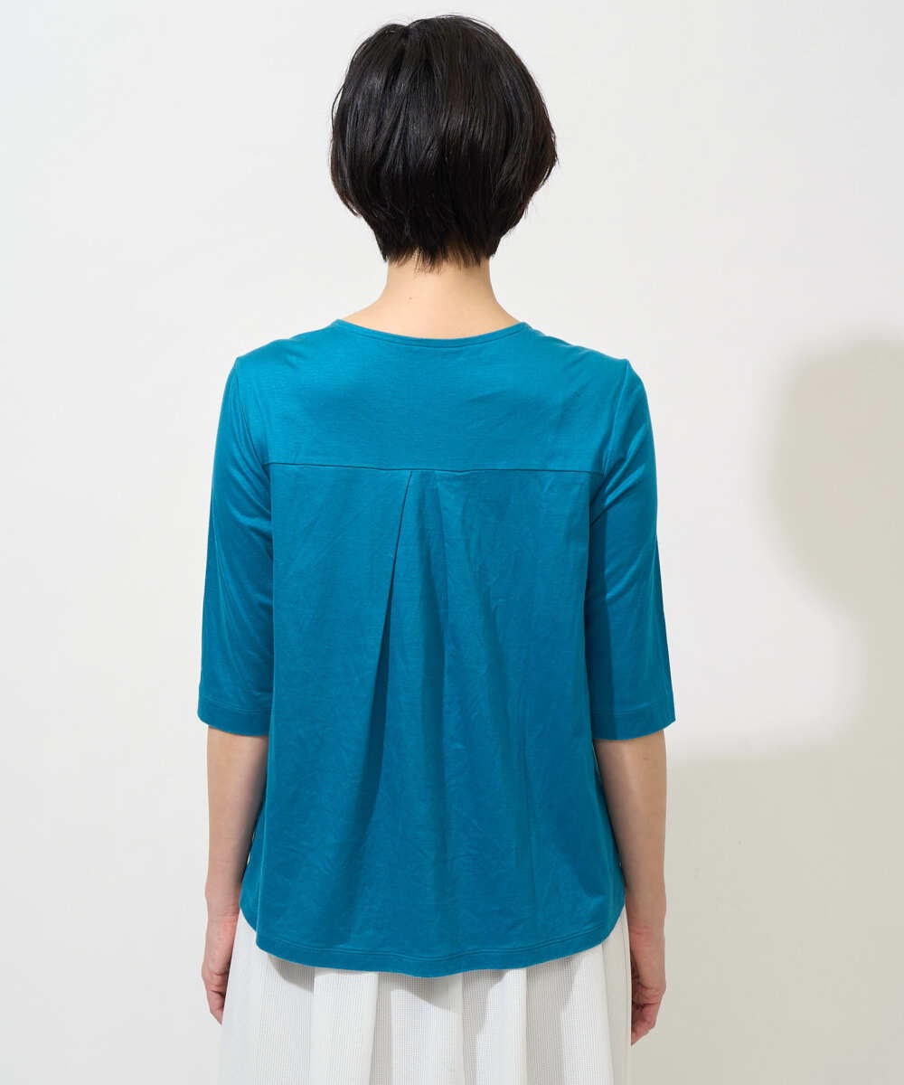 PHKGD16180 GEORGES RECH(小さいサイズ)(メゾン ドゥ サンク) メタリックロゴプリント5分袖カットソー ブルー