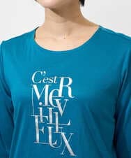 PHKGD16180 GEORGES RECH(小さいサイズ)(メゾン ドゥ サンク) メタリックロゴプリント5分袖カットソー ブルー