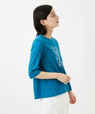 PHKGD16180 GEORGES RECH(小さいサイズ)(メゾン ドゥ サンク) メタリックロゴプリント5分袖カットソー ホワイト