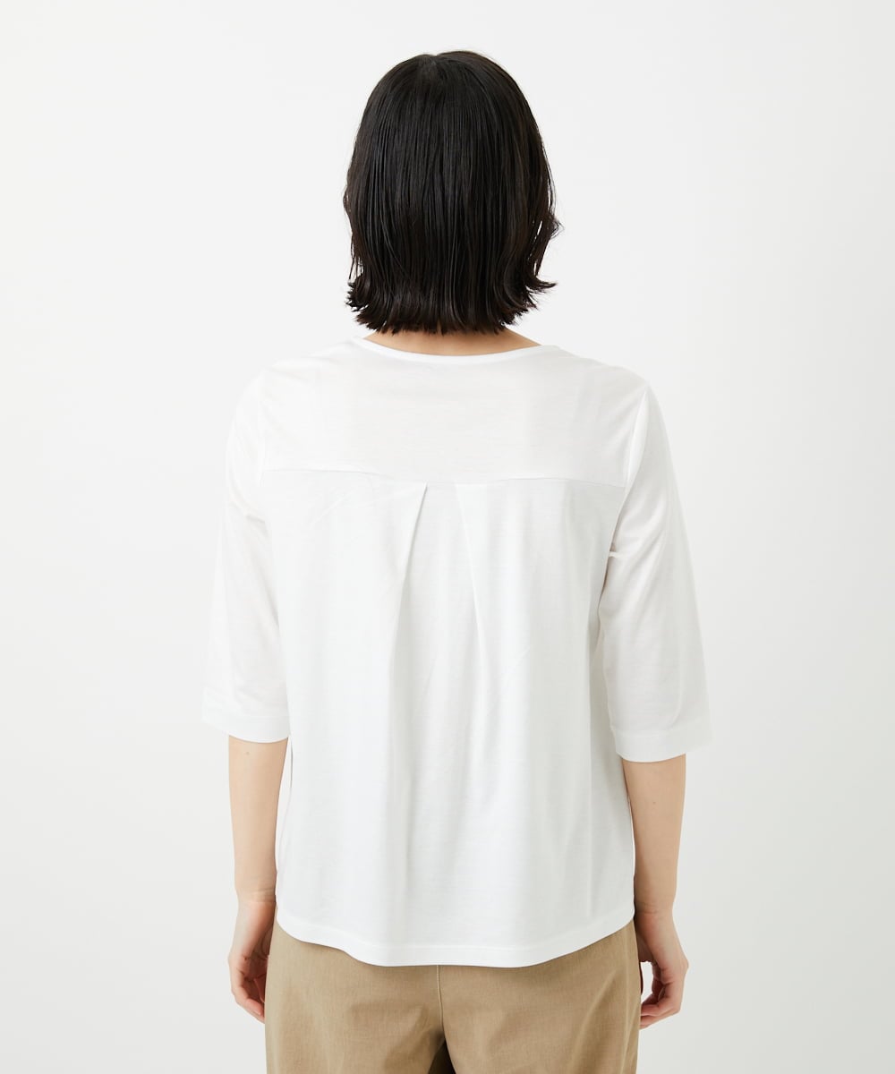 PHKGD16180 GEORGES RECH(小さいサイズ)(メゾン ドゥ サンク) メタリックロゴプリント5分袖カットソー ホワイト