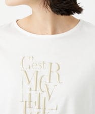 PHKGD16180 GEORGES RECH(小さいサイズ)(メゾン ドゥ サンク) メタリックロゴプリント5分袖カットソー ホワイト