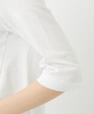 PHKGD16180 GEORGES RECH(小さいサイズ)(メゾン ドゥ サンク) メタリックロゴプリント5分袖カットソー ホワイト