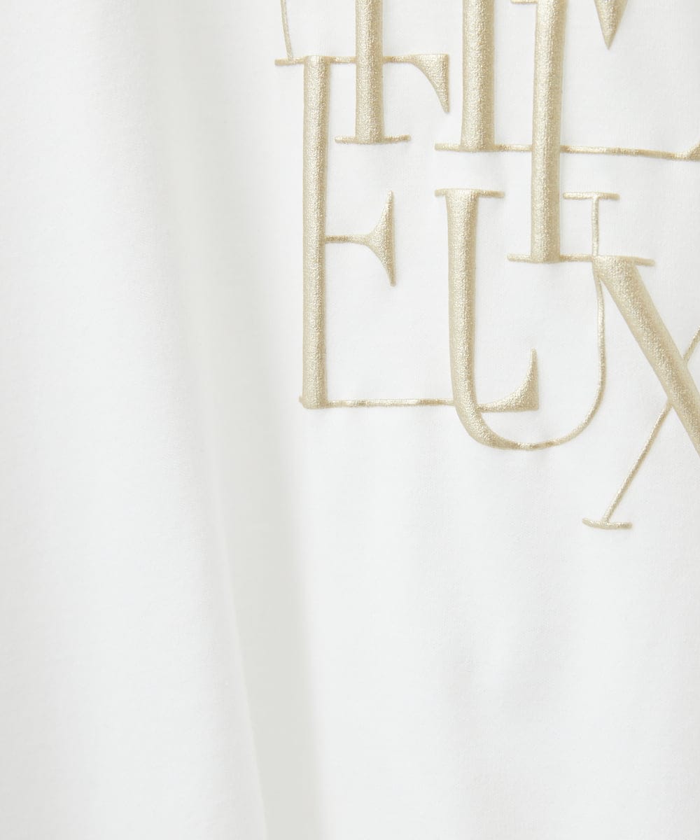 PHKGD16180 GEORGES RECH(小さいサイズ)(メゾン ドゥ サンク) メタリックロゴプリント5分袖カットソー ホワイト