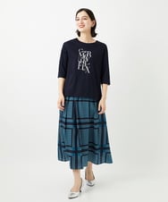 PHKGD16180 GEORGES RECH(小さいサイズ)(メゾン ドゥ サンク) メタリックロゴプリント5分袖カットソー ホワイト