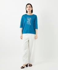 PHKGD16180 GEORGES RECH(小さいサイズ)(メゾン ドゥ サンク) メタリックロゴプリント5分袖カットソー ホワイト