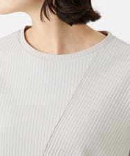 PHKGD17150 GEORGES RECH(小さいサイズ)(メゾン ドゥ サンク)  [日本製]バイヤスストレッチリブ5分袖カットソー ライトグレー