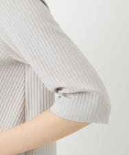 PHKGD17150 GEORGES RECH(小さいサイズ)(メゾン ドゥ サンク)  [日本製]バイヤスストレッチリブ5分袖カットソー ライトグレー