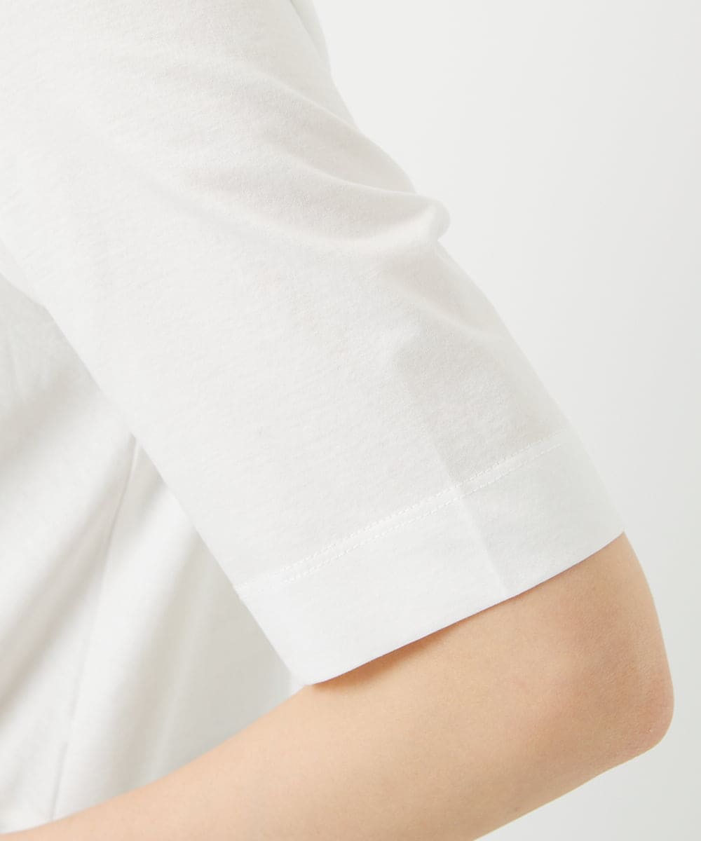 PHKGD18190 GEORGES RECH(小さいサイズ)(メゾン ドゥ サンク) シャーリングカットソー ホワイト