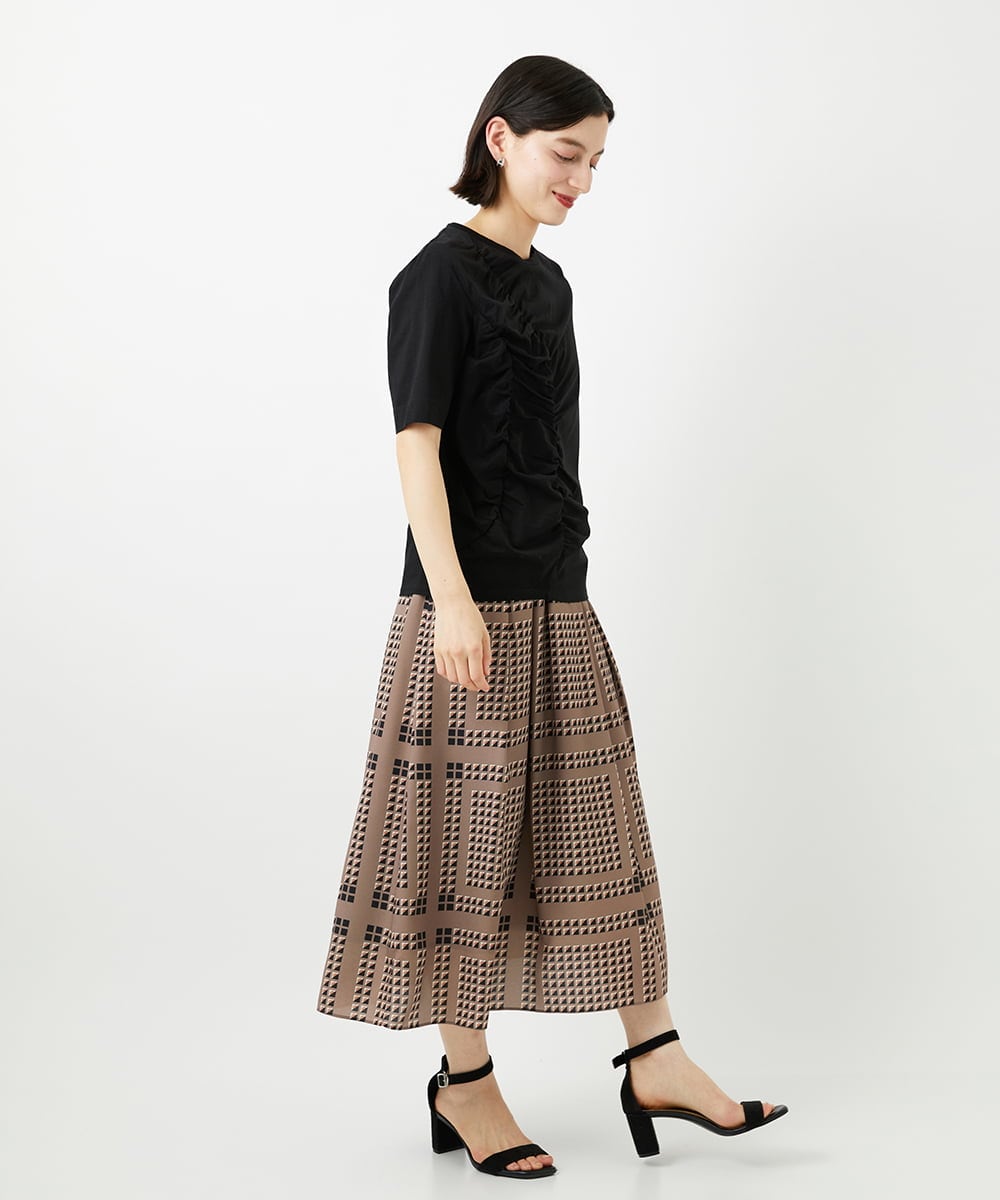 PHKGD18190 GEORGES RECH(小さいサイズ)(メゾン ドゥ サンク) シャーリングカットソー ホワイト