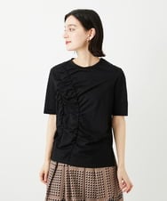 PHKGD18190 GEORGES RECH(小さいサイズ)(メゾン ドゥ サンク) シャーリングカットソー ブラック