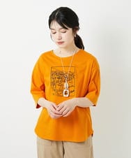 PHKGD24150 GEORGES RECH(小さいサイズ)(メゾン ドゥ サンク) [接触冷感]ドライコットン刺繍カットソー オレンジ