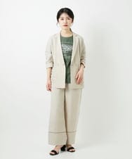 PHKGD24150 GEORGES RECH(小さいサイズ)(メゾン ドゥ サンク) [接触冷感]ドライコットン刺繍カットソー カーキ