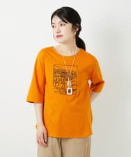 PHKGD24150 GEORGES RECH(小さいサイズ)(メゾン ドゥ サンク) [接触冷感]ドライコットン刺繍カットソー カーキ