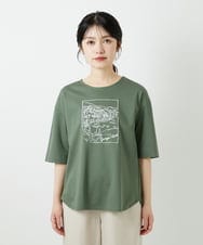 PHKGD24150 GEORGES RECH(小さいサイズ)(メゾン ドゥ サンク) [接触冷感]ドライコットン刺繍カットソー カーキ