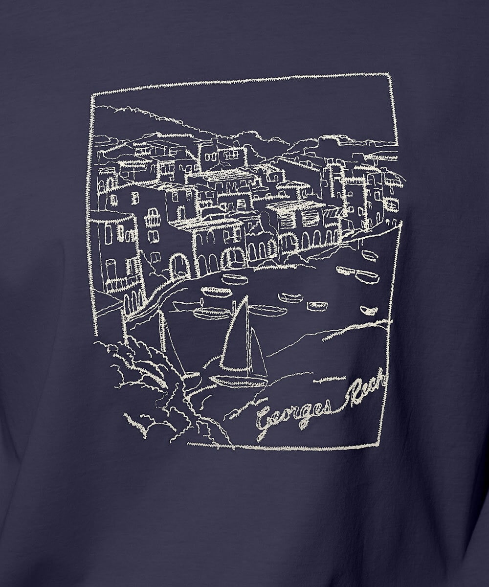 PHKGD24150 GEORGES RECH(小さいサイズ)(メゾン ドゥ サンク) [接触冷感]ドライコットン刺繍カットソー カーキ