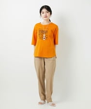 PHKGD24150 GEORGES RECH(小さいサイズ)(メゾン ドゥ サンク) [接触冷感]ドライコットン刺繍カットソー カーキ