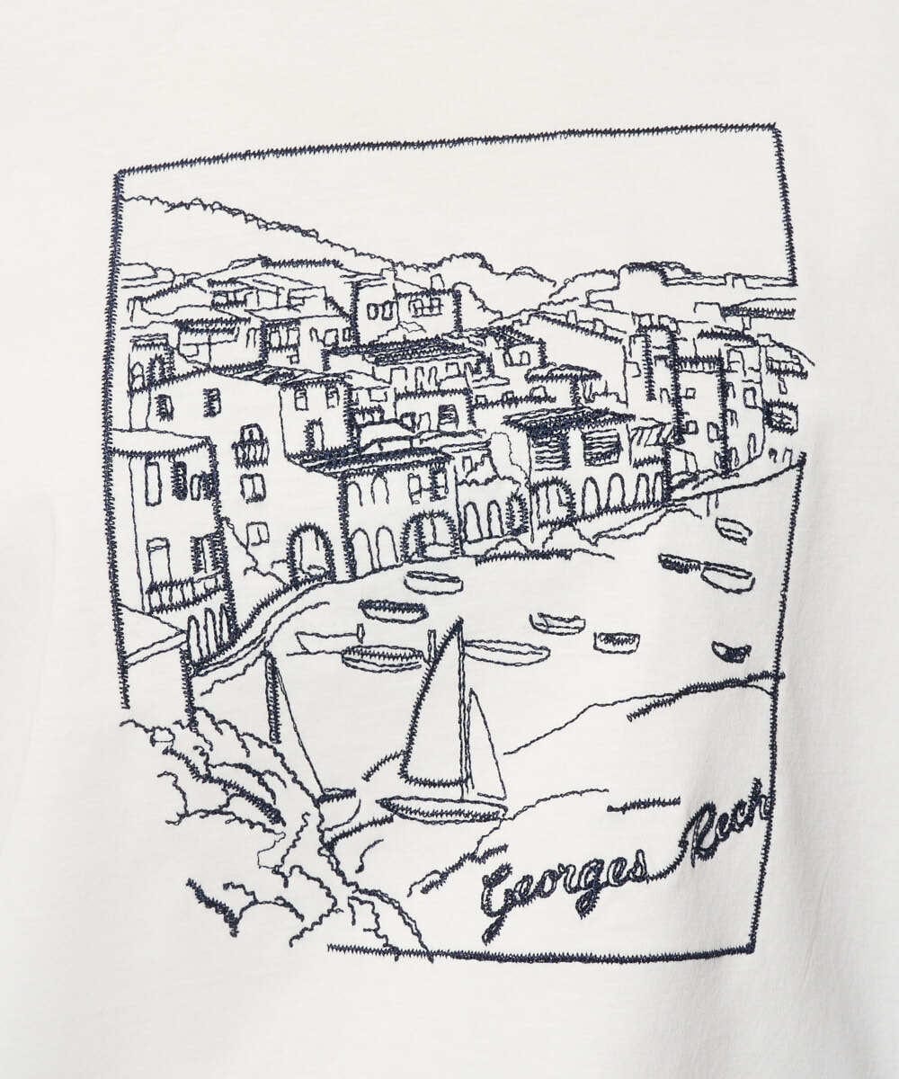 PHKGD24150 GEORGES RECH(小さいサイズ)(メゾン ドゥ サンク) [接触冷感]ドライコットン刺繍カットソー カーキ