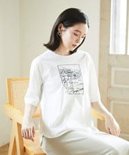 PHKGD24150 GEORGES RECH(小さいサイズ)(メゾン ドゥ サンク) [接触冷感]ドライコットン刺繍カットソー カーキ