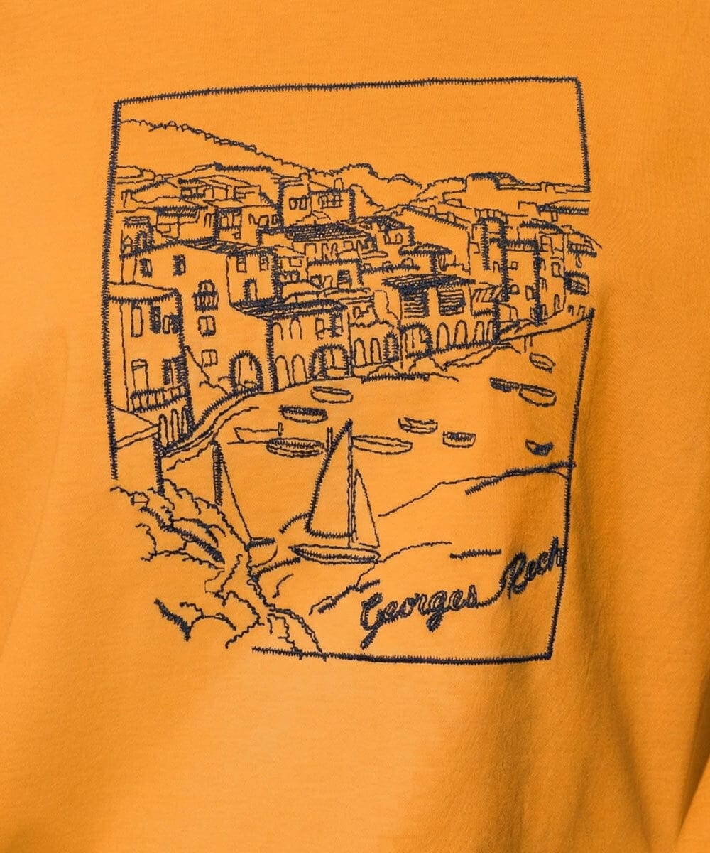 PHKGD24150 GEORGES RECH(小さいサイズ)(メゾン ドゥ サンク) [接触冷感]ドライコットン刺繍カットソー カーキ