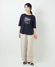 PHKGD24150 GEORGES RECH(小さいサイズ)(メゾン ドゥ サンク) [接触冷感]ドライコットン刺繍カットソー カーキ