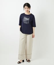 PHKGD24150 GEORGES RECH(小さいサイズ)(メゾン ドゥ サンク) [接触冷感]ドライコットン刺繍カットソー カーキ