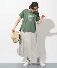 PHKGD24150 GEORGES RECH(小さいサイズ)(メゾン ドゥ サンク) [接触冷感]ドライコットン刺繍カットソー カーキ