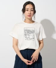 PHKGD24150 GEORGES RECH(小さいサイズ)(メゾン ドゥ サンク) [接触冷感]ドライコットン刺繍カットソー ホワイト