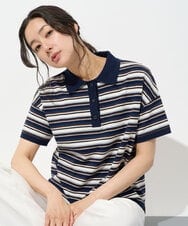 PHKGD25230 GEORGES RECH(小さいサイズ)(メゾン ドゥ サンク) マルチボーダーポロシャツ ネイビー