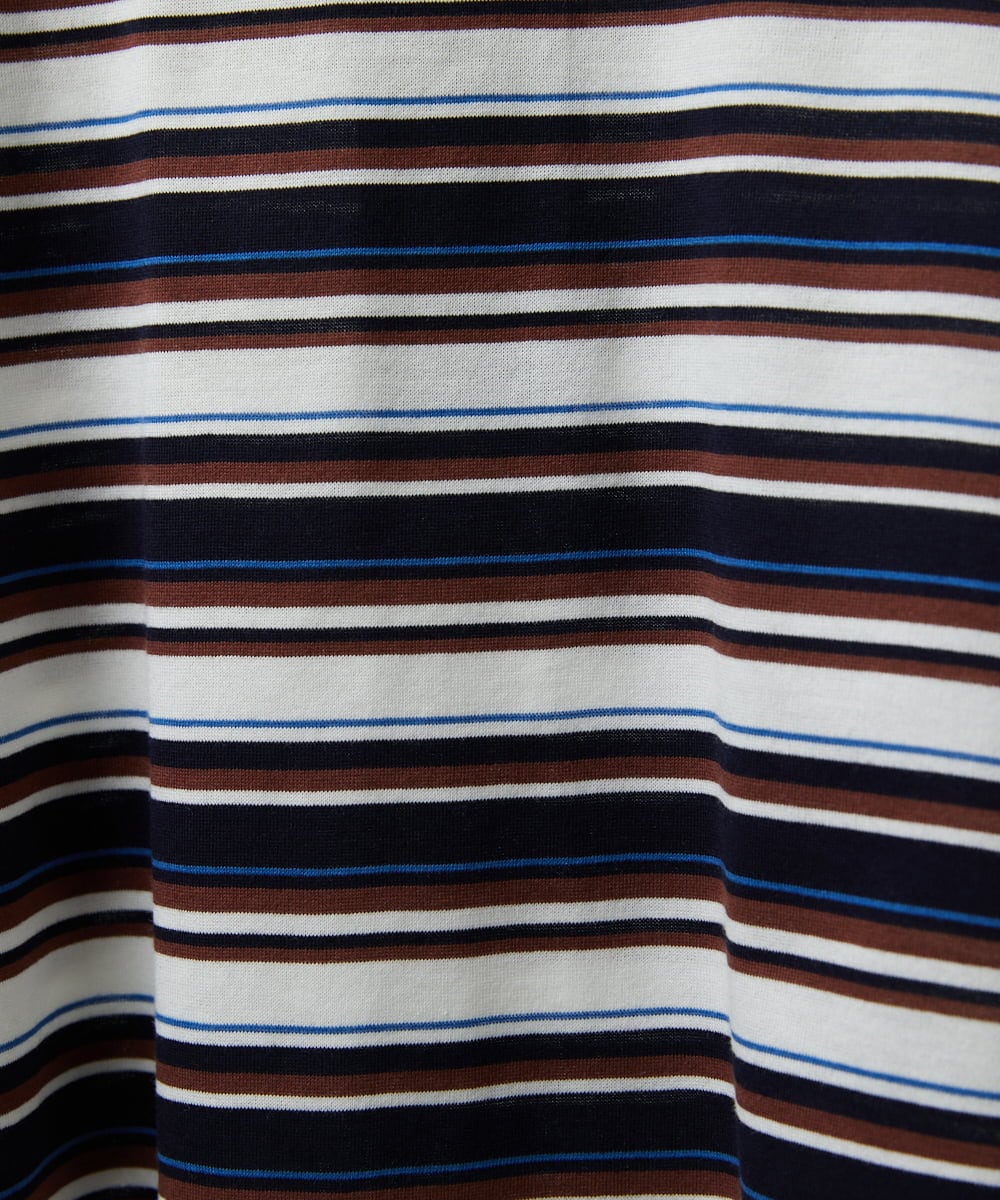 PHKGD25230 GEORGES RECH(小さいサイズ)(メゾン ドゥ サンク) マルチボーダーポロシャツ ネイビー