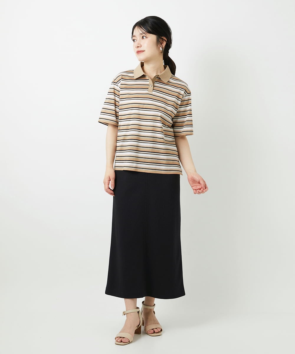 PHKGD25230 GEORGES RECH(小さいサイズ)(メゾン ドゥ サンク) マルチボーダーポロシャツ ネイビー