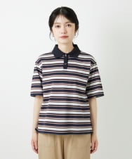 PHKGD25230 GEORGES RECH(小さいサイズ)(メゾン ドゥ サンク) マルチボーダーポロシャツ ネイビー