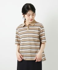 PHKGD25230 GEORGES RECH(小さいサイズ)(メゾン ドゥ サンク) マルチボーダーポロシャツ ベージュ