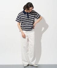 PHKGD25230 GEORGES RECH(小さいサイズ)(メゾン ドゥ サンク) マルチボーダーポロシャツ ベージュ