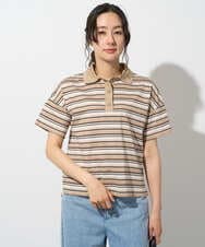 PHKGD25230 GEORGES RECH(小さいサイズ)(メゾン ドゥ サンク) マルチボーダーポロシャツ ベージュ