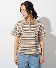 PHKGD25230 GEORGES RECH(小さいサイズ)(メゾン ドゥ サンク) マルチボーダーポロシャツ ベージュ