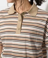 PHKGD25230 GEORGES RECH(小さいサイズ)(メゾン ドゥ サンク) マルチボーダーポロシャツ ベージュ