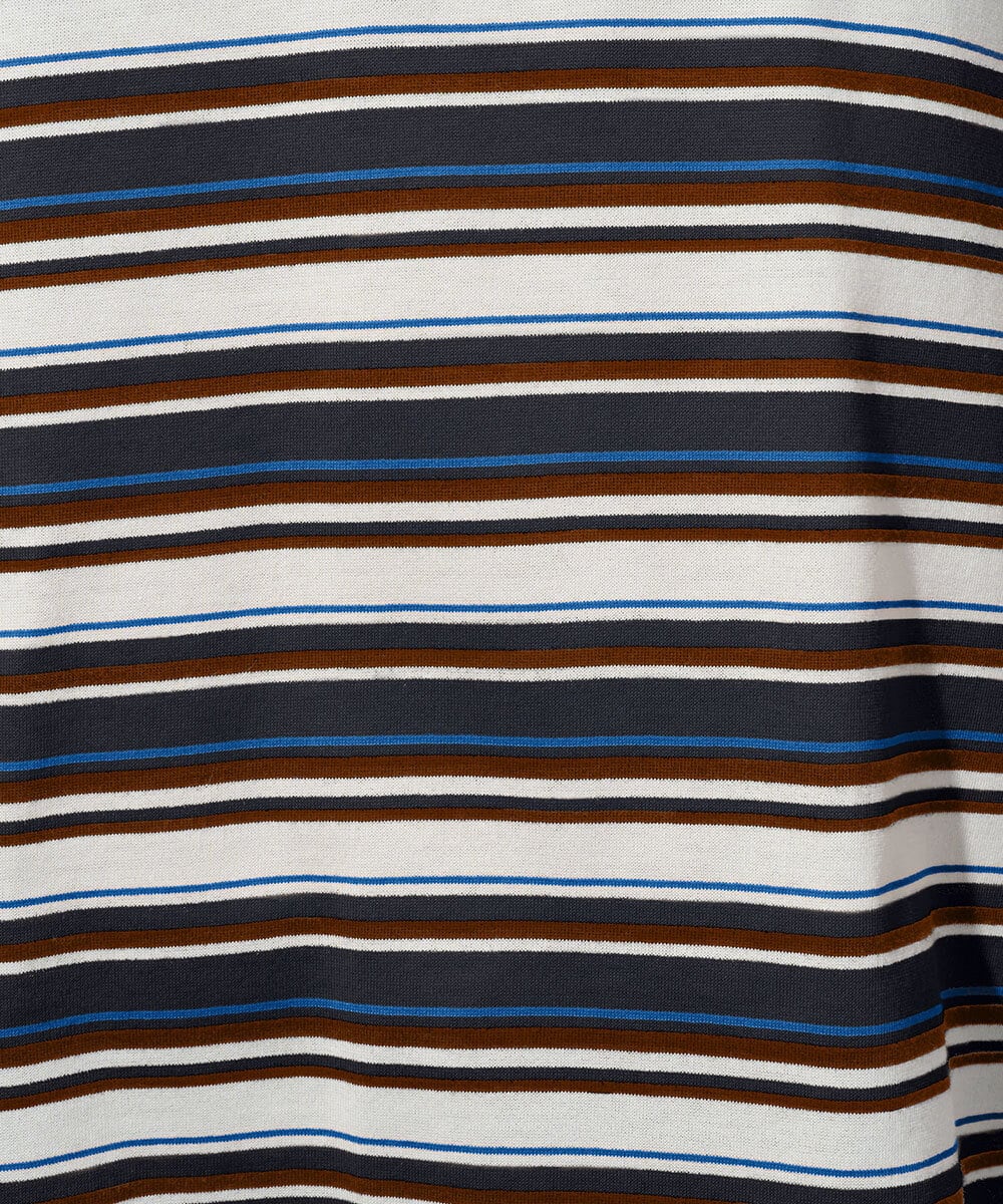 PHKGD25230 GEORGES RECH(小さいサイズ)(メゾン ドゥ サンク) マルチボーダーポロシャツ ベージュ