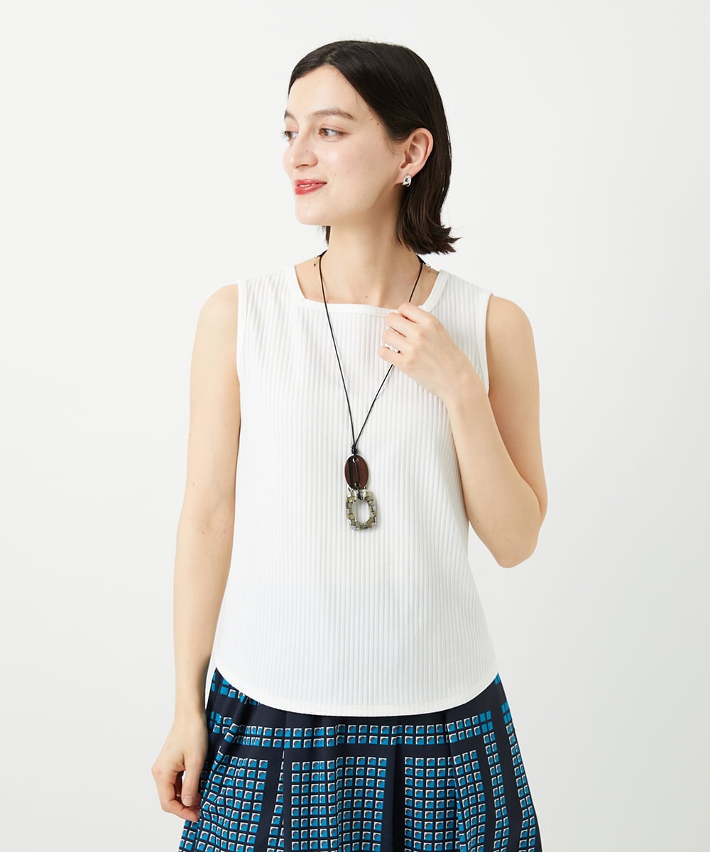 PHKGD27130 GEORGES RECH(小さいサイズ)(メゾン ドゥ サンク)  [日本製]2WAYリブタンクトップ ライトグレー