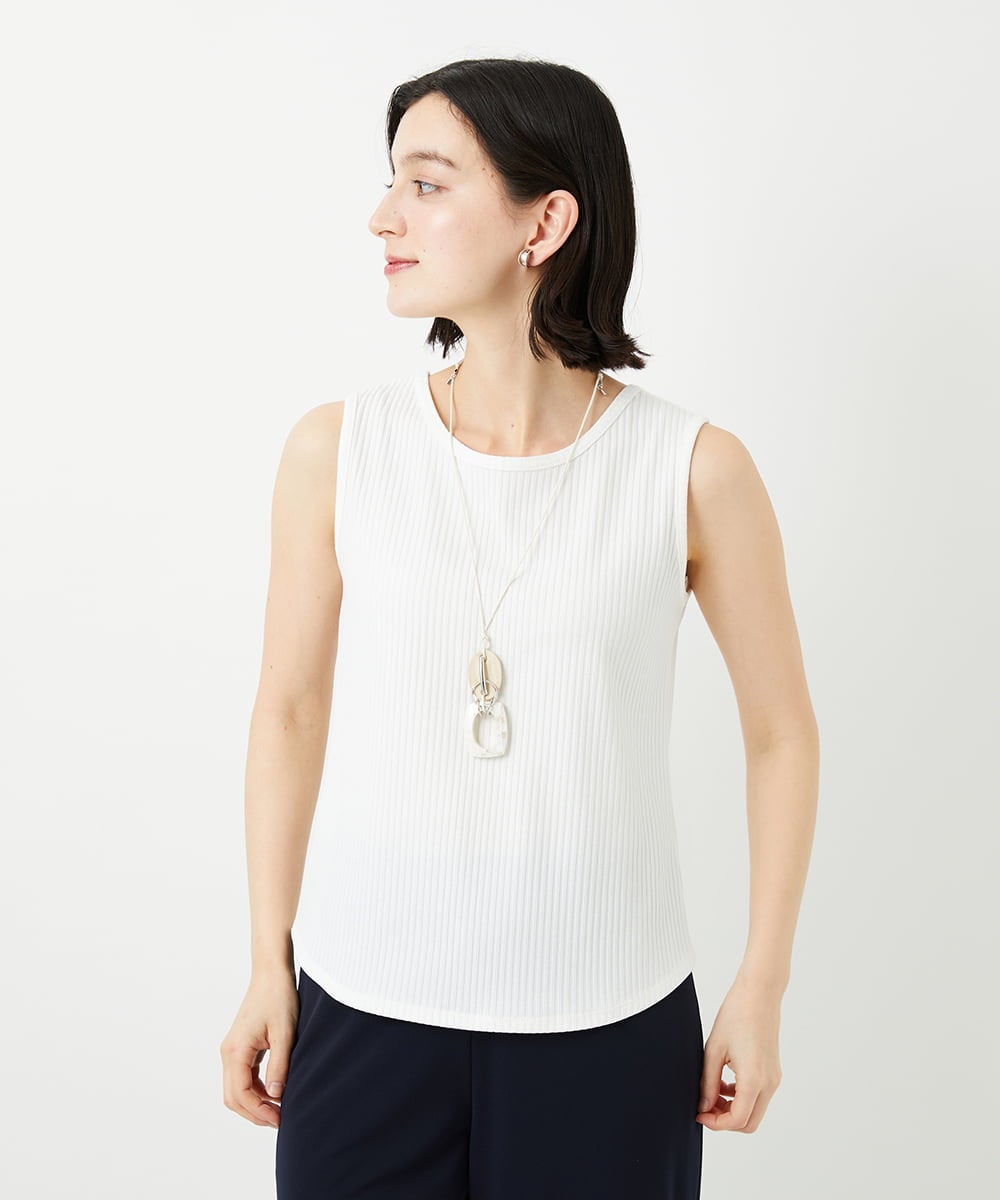 PHKGD27130 GEORGES RECH(小さいサイズ)(メゾン ドゥ サンク)  [日本製]2WAYリブタンクトップ ライトグレー