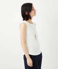 PHKGD27130 GEORGES RECH(小さいサイズ)(メゾン ドゥ サンク)  [日本製]2WAYリブタンクトップ ライトグレー