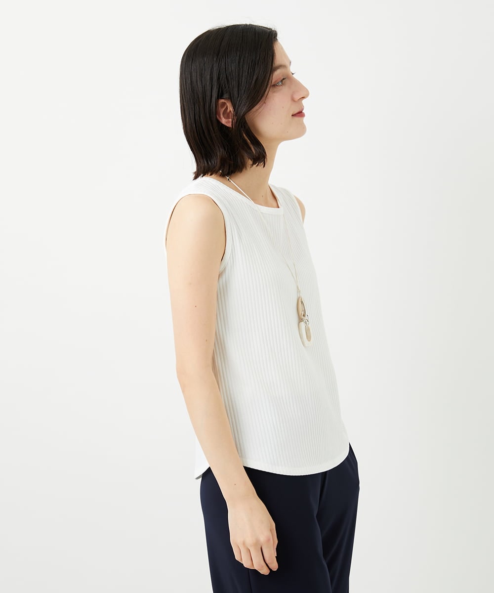 PHKGD27130 GEORGES RECH(小さいサイズ)(メゾン ドゥ サンク)  [日本製]2WAYリブタンクトップ ライトグレー