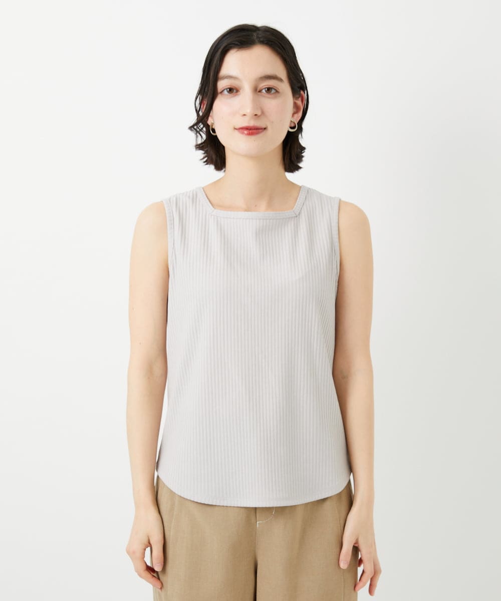 PHKGD27130 GEORGES RECH(小さいサイズ)(メゾン ドゥ サンク)  [日本製]2WAYリブタンクトップ ライトグレー