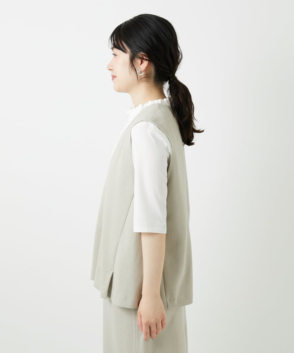 PHKGD34210 GEORGES RECH(小さいサイズ)(メゾン ドゥ サンク)  [セットアップ対応]VネックAラインベスト ベージュ