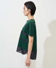 PHKGD38180 GEORGES RECH(小さいサイズ)(メゾン ドゥ サンク) [接触冷感]ドライコットンシアーボーダーカットソー カーキ