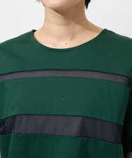 PHKGD38180 GEORGES RECH(小さいサイズ)(メゾン ドゥ サンク) [接触冷感]ドライコットンシアーボーダーカットソー カーキ