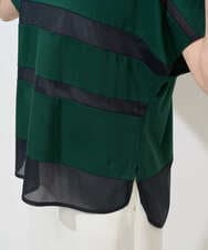 PHKGD38180 GEORGES RECH(小さいサイズ)(メゾン ドゥ サンク) [接触冷感]ドライコットンシアーボーダーカットソー カーキ