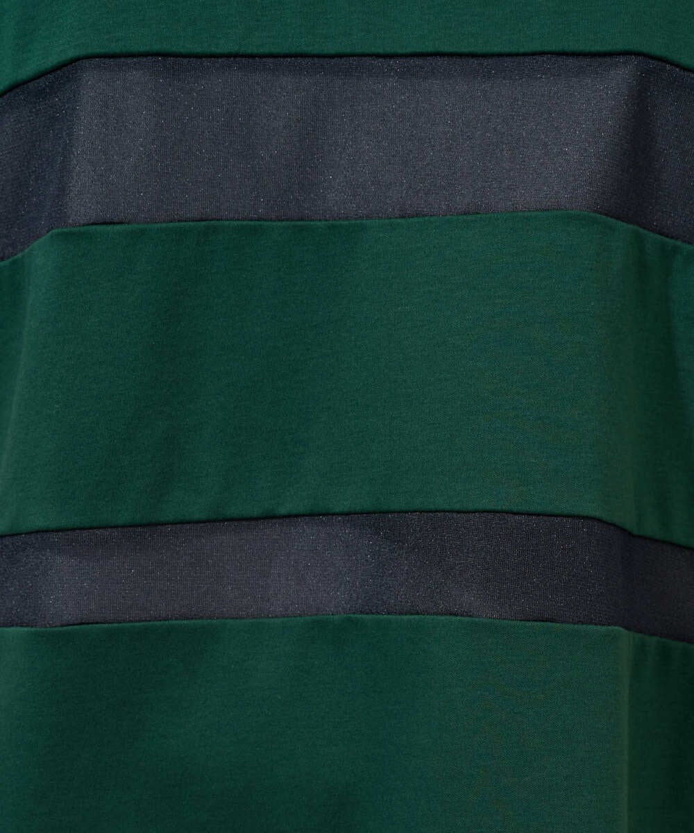 PHKGD38180 GEORGES RECH(小さいサイズ)(メゾン ドゥ サンク) [接触冷感]ドライコットンシアーボーダーカットソー カーキ